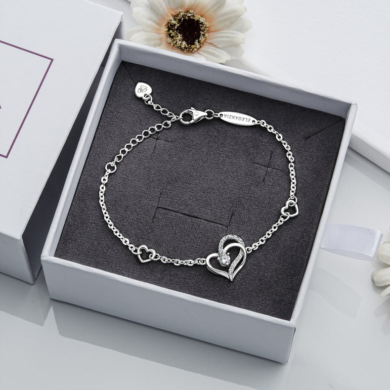 Eternity Double Heart Bracelet Sterling Silver Bracelet