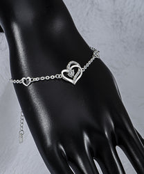 Eternity Double Heart Bracelet Sterling Silver Bracelet