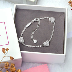 Petite Sterling Silver Heart Bracelets Bracelet