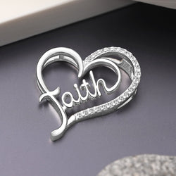 CZ Open Heart Pendant Silver Pendant of Faith Pendant