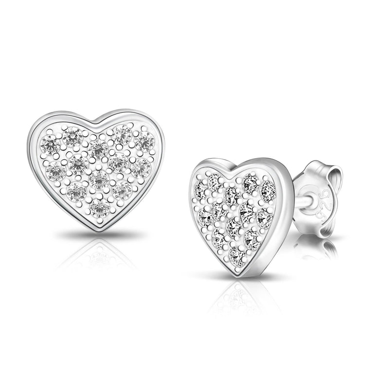 Petite Sterling Silver Heart Earrings Studs Stud Earrings