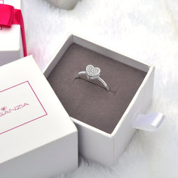 Petite Sterling Silver Heart Rings Ring