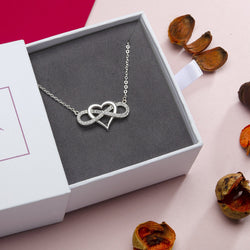 Infinity Heart Necklace Sterling Silver Pendant Necklace