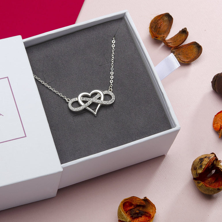 Infinity Heart Necklace Sterling Silver Pendant Necklace