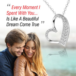 Sterling Silver Open Heart Necklace Pendant Necklace Pendant + Chain