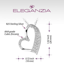 Sterling Silver Open Heart Necklace Pendant Necklace Pendant + Chain