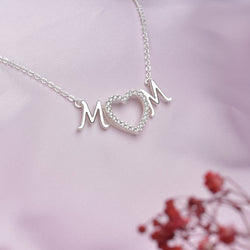 Mother Heart Necklace Sterling Silver Pendant Necklace