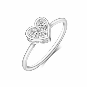 Petite Sterling Silver Heart Rings Ring