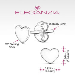 Tiny Heart Stud Earrings Sterling Silver Stud Earrings