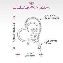 CZ Open Heart Pendant Silver Pendant of Faith Pendant