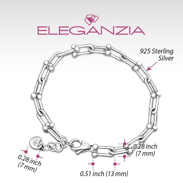 U Link Chain Bracelet Sterling Silver Horseshoe Bracelet Bracelet