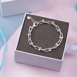 U Link Chain Bracelet Sterling Silver Horseshoe Bracelet Bracelet