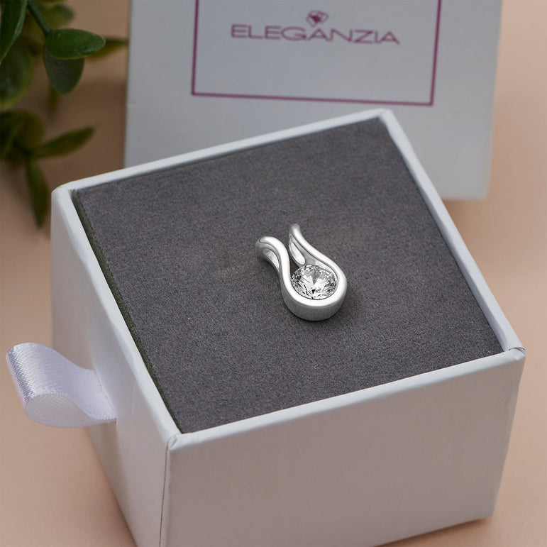 Lyre Horseshoe Cubic Zirconia Silver Pendant Pendant