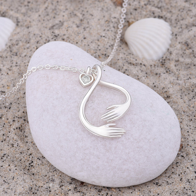 Hold You Forever Hug Necklace Sterling Silver Pendant Necklace