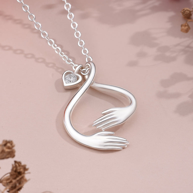 Hold You Forever Hug Necklace Sterling Silver Pendant Necklace