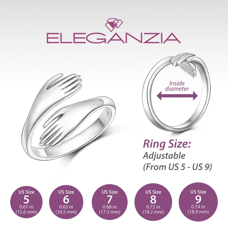 Warm Hug Ring Sterling Silver Adjustable Ring Adjustable Ring