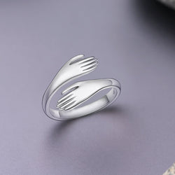 Warm Hug Ring Sterling Silver Adjustable Ring Adjustable Ring