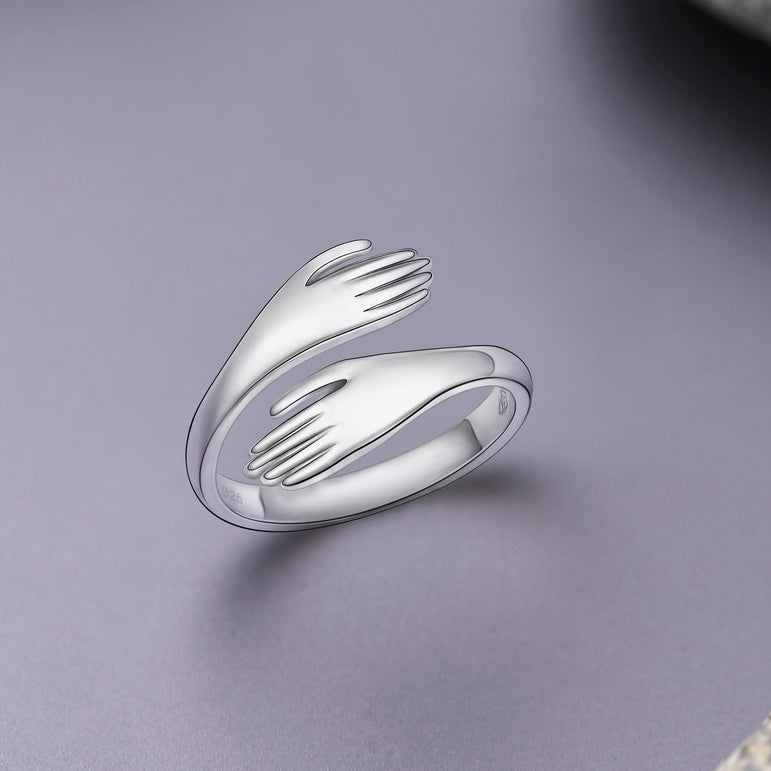 Warm Hug Ring Sterling Silver Adjustable Ring Adjustable Ring