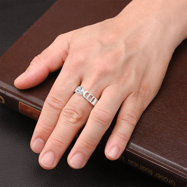CZ I Do Silver Couple Commitment Rings for Him Promise Ring