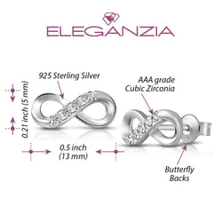Sterling Silver Infinity Earrings Stud Earrings
