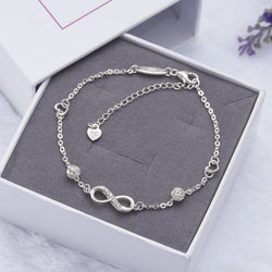 Infinity Ankle Bracelet Sterling Silver Anklet