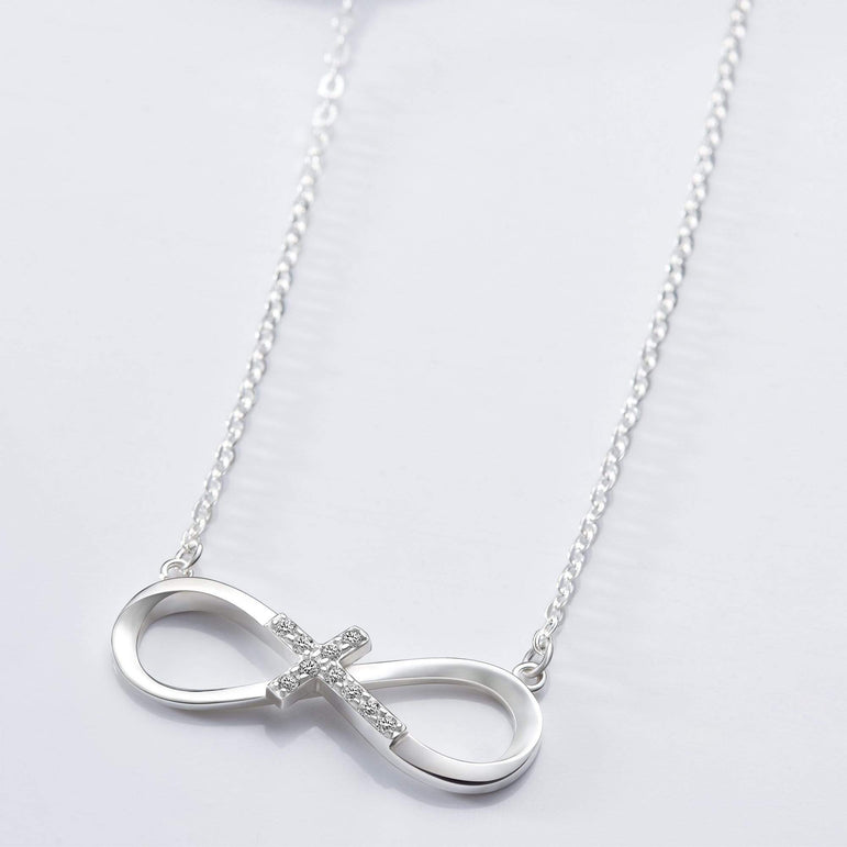 Infinity Cross Necklace Sterling Silver Pendant Necklace
