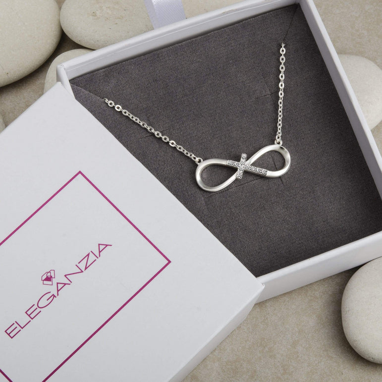Infinity Cross Necklace Sterling Silver Pendant Necklace