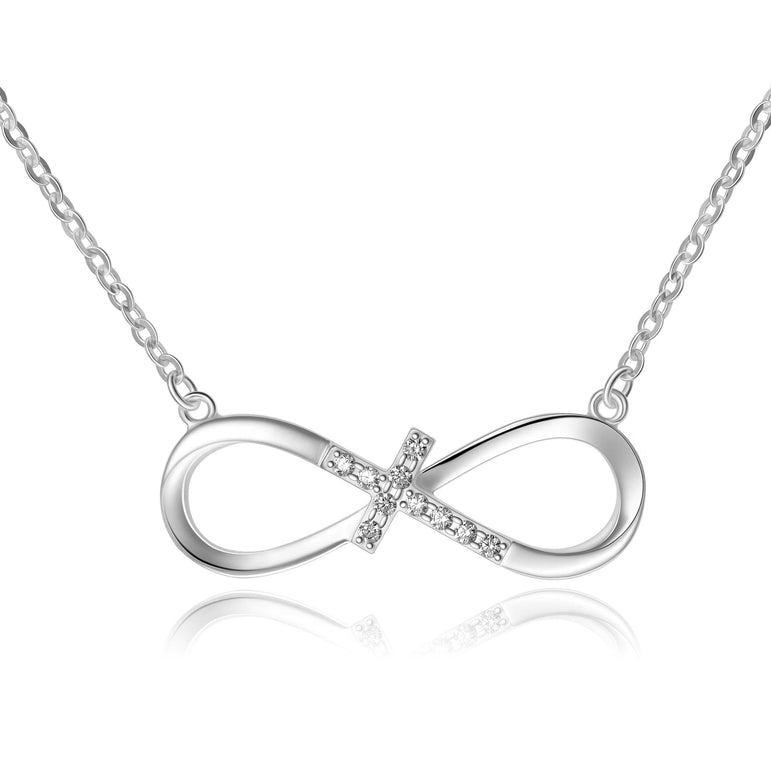 Infinity Cross Necklace Sterling Silver Pendant Necklace