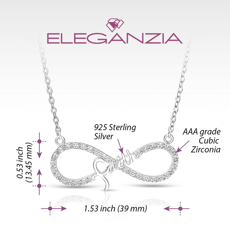CZ Infinity Jewelry Faith Necklace Silver Pendant Necklace