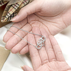 Infinity Heart Necklace Sterling Silver Pendant Necklace