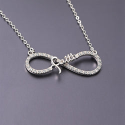 CZ Infinity Jewelry Faith Necklace Silver Pendant Necklace