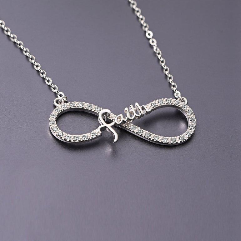 CZ Infinity Jewelry Faith Necklace Silver Pendant Necklace