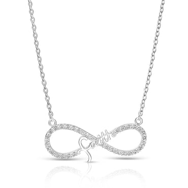 CZ Infinity Jewelry Faith Necklace Silver Pendant Necklace