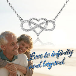 Infinity Heart Necklace Sterling Silver Pendant Necklace