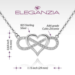 Infinity Heart Necklace Sterling Silver Pendant Necklace