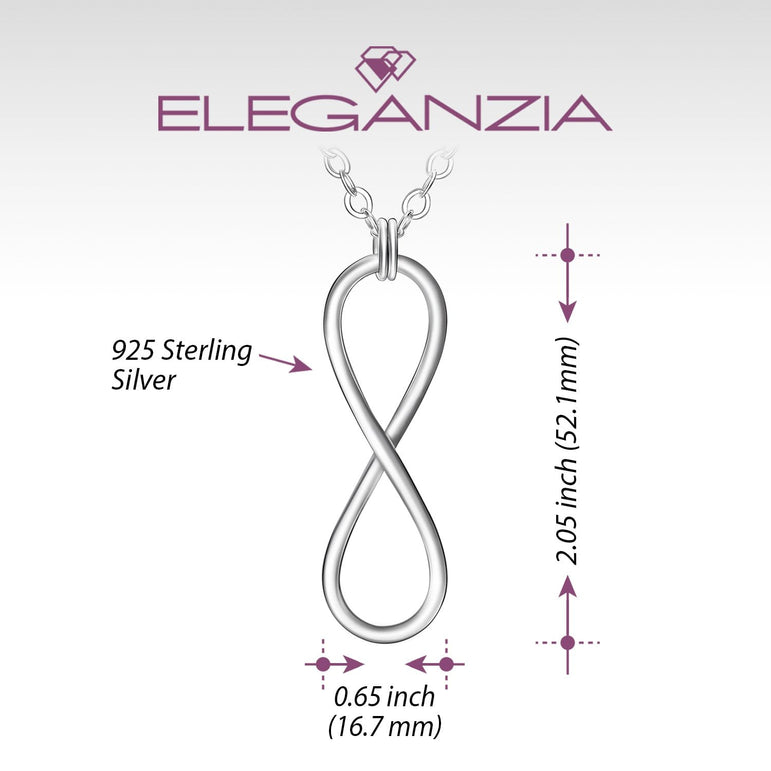 Men Sterling Silver Infinity Necklace Pendant Necklace
