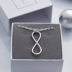 Men Sterling Silver Infinity Necklace Pendant Necklace