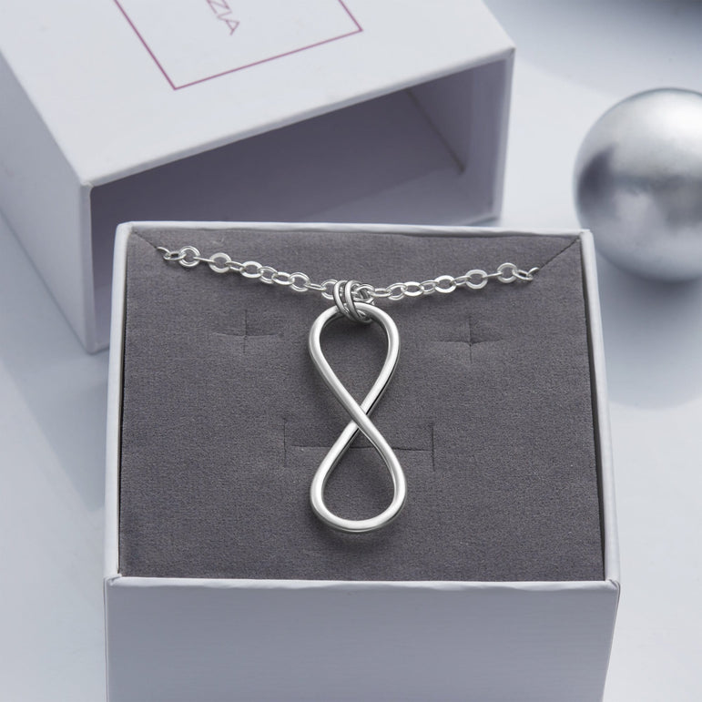 Men Sterling Silver Infinity Necklace Pendant Necklace
