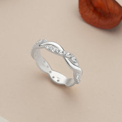 CZ Twisted Infinity Promise Rings For Her