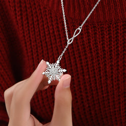 Infinity Snowflake Necklace Sterling Silver Pendant Necklace