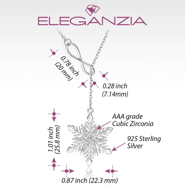 Infinity Snowflake Necklace Sterling Silver Pendant Necklace
