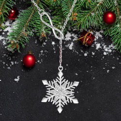 Infinity Snowflake Necklace Sterling Silver Pendant Necklace