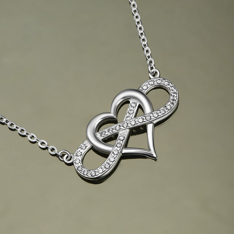 Infinity Heart Necklace Sterling Silver Pendant Necklace