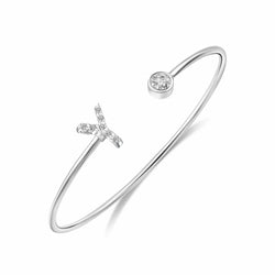 Initial Bangle Bracelets Silver Adjustable, 26 Alphabets Bangle Y