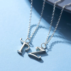 Simple Initial Necklaces Sterling Silver, 26 Alphabets Pendant Necklace