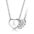 Love Heart Initial Necklace Silver, 26 Alphabets Pendant Necklace