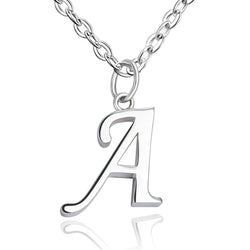 Simple Initial Necklaces Sterling Silver, 26 Alphabets Pendant Necklace