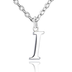 Simple Initial Necklaces Sterling Silver, 26 Alphabets Pendant Necklace