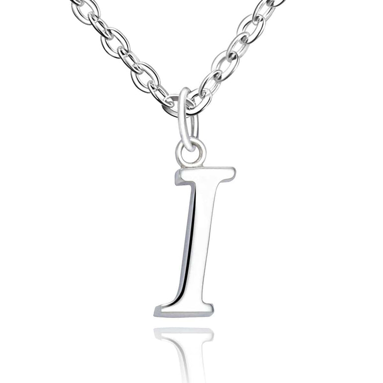 Simple Initial Necklaces Sterling Silver, 26 Alphabets Pendant Necklace