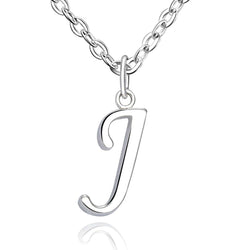Simple Initial Necklaces Sterling Silver, 26 Alphabets Pendant Necklace
